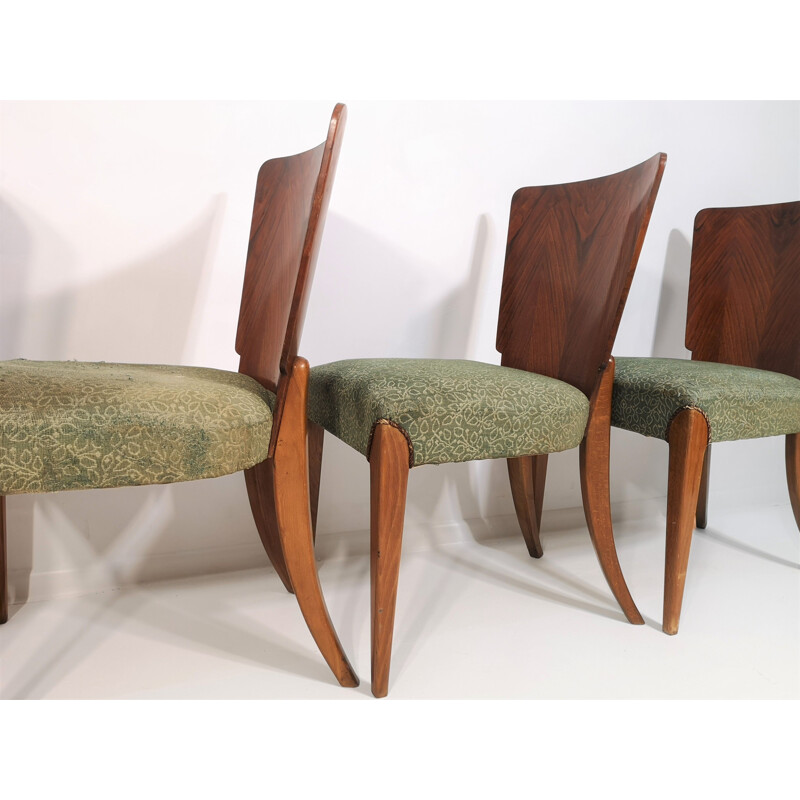 Set of 4 vintage Dining Chairs by Jindřich Halabala, Art Deco 1940s