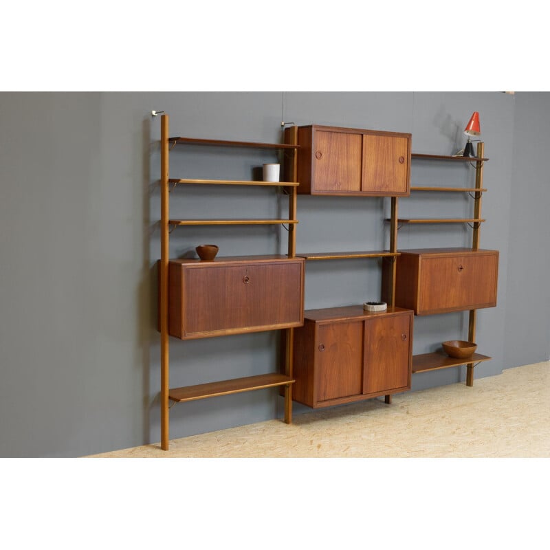 Vintage teak shelving system by William Watting for Fristho, Dutch 1960s