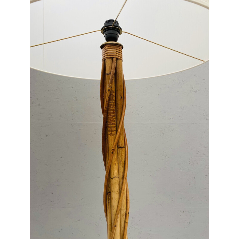 Lampe sur pied vintage en Bambou