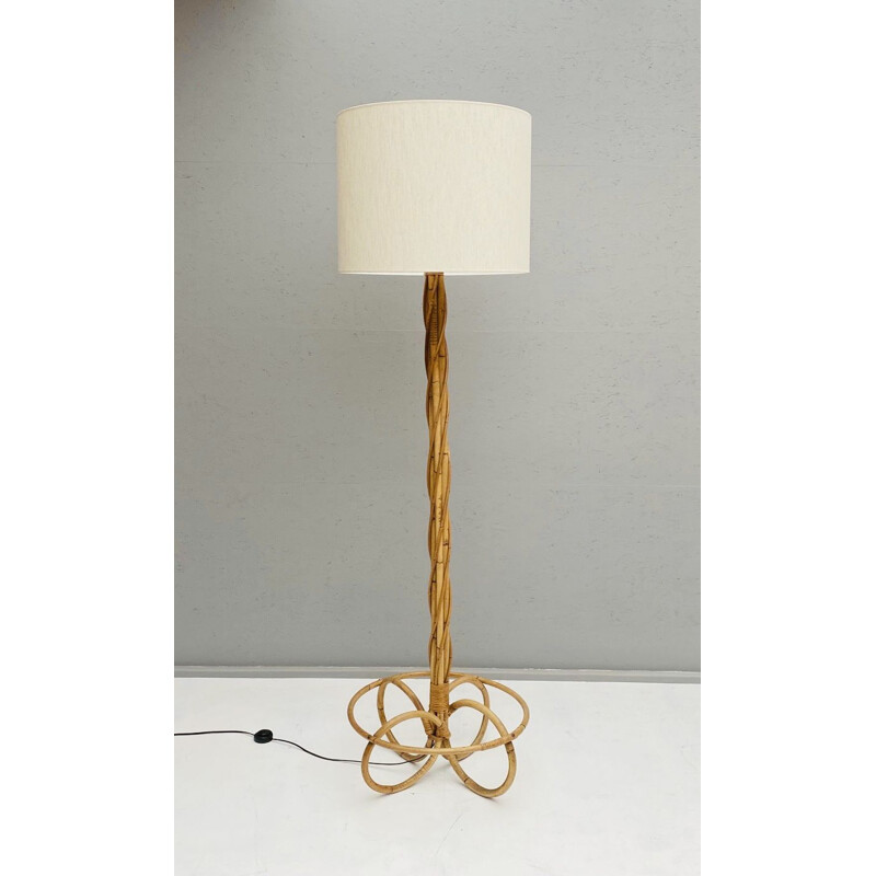 Lampe sur pied vintage en Bambou