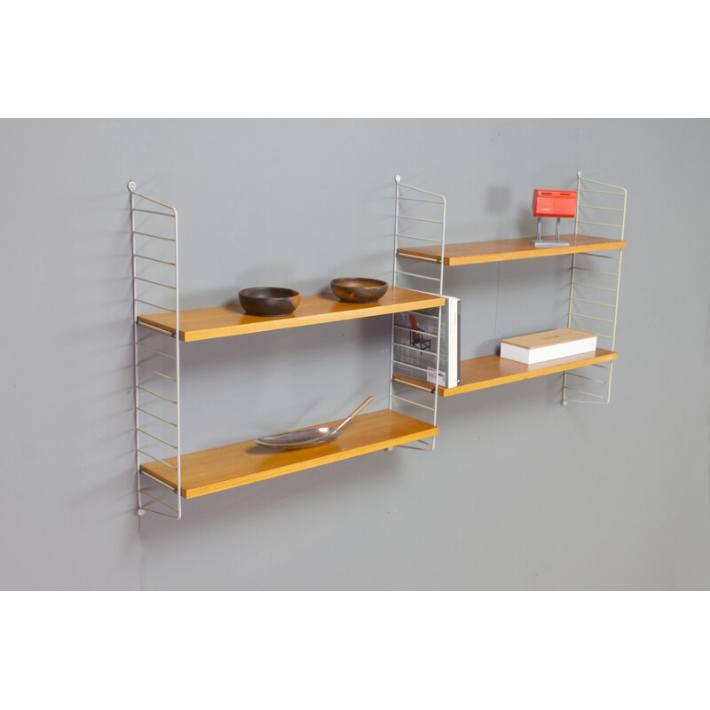 Vintage String Shelving unit in Birch, 1960s