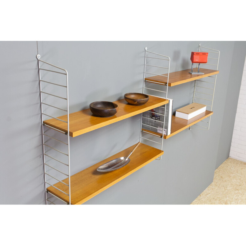 Vintage String Shelving unit in Birch, 1960s