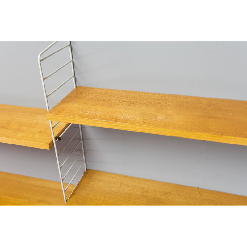 Vintage String Shelving unit in Birch, 1960s