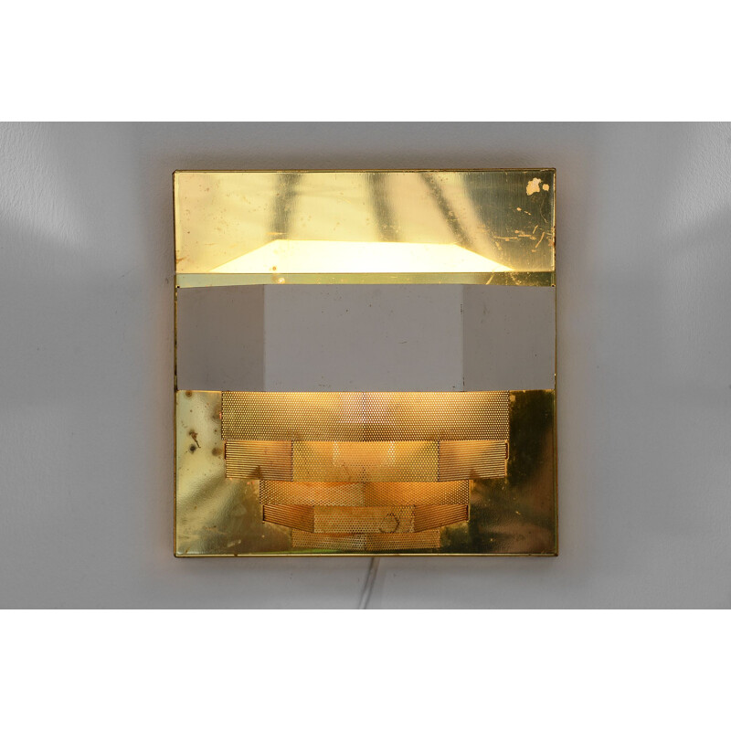 Vintage Large brass wall light, Sconce Sweden 1960s