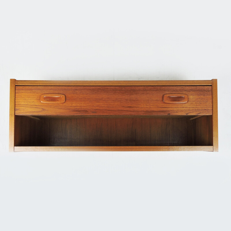 Vintage Floating Teak Shelf with Drawer, 1960s