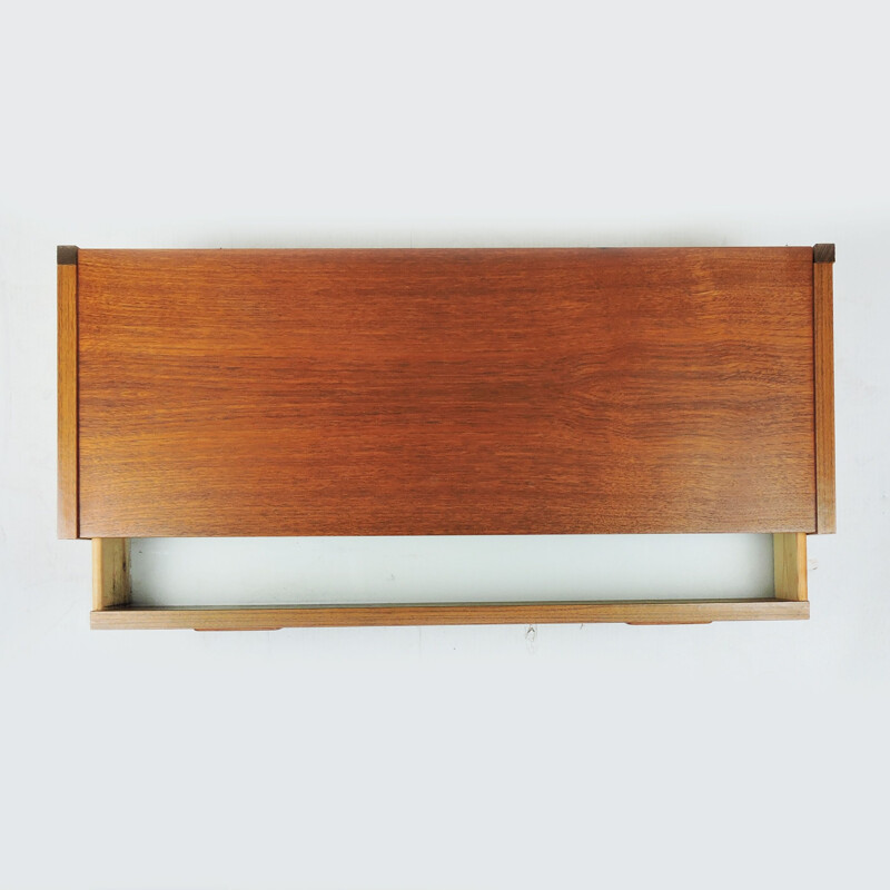 Vintage Floating Teak Shelf with Drawer, 1960s