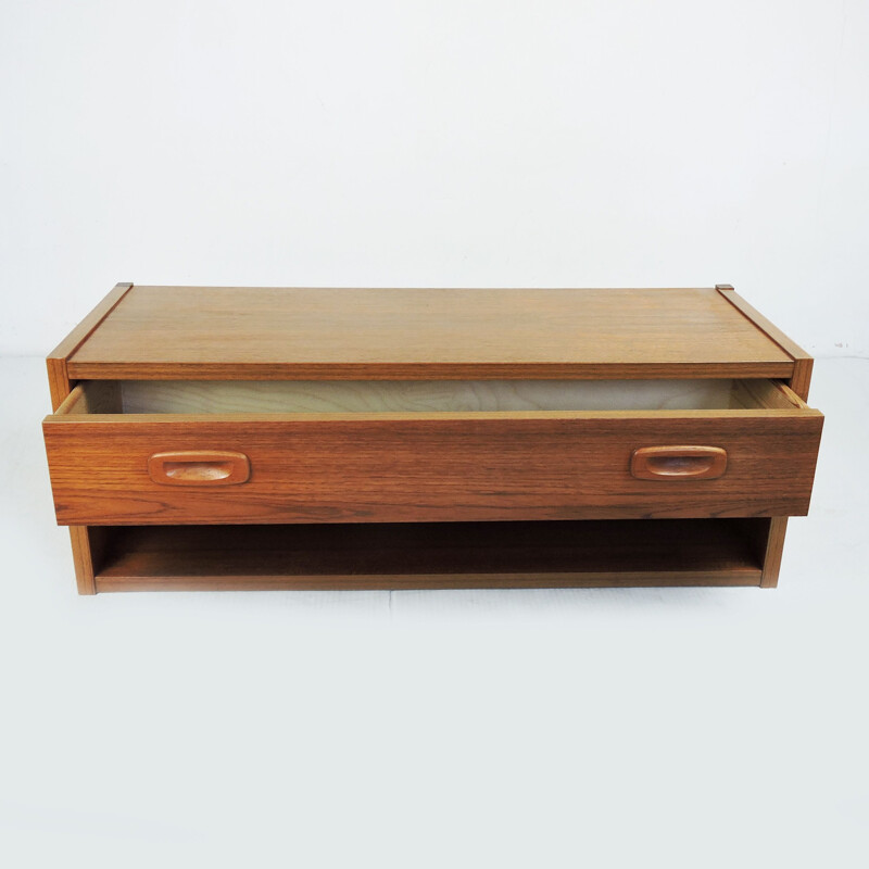 Vintage Floating Teak Shelf with Drawer, 1960s