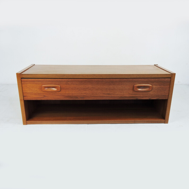 Vintage Floating Teak Shelf with Drawer, 1960s