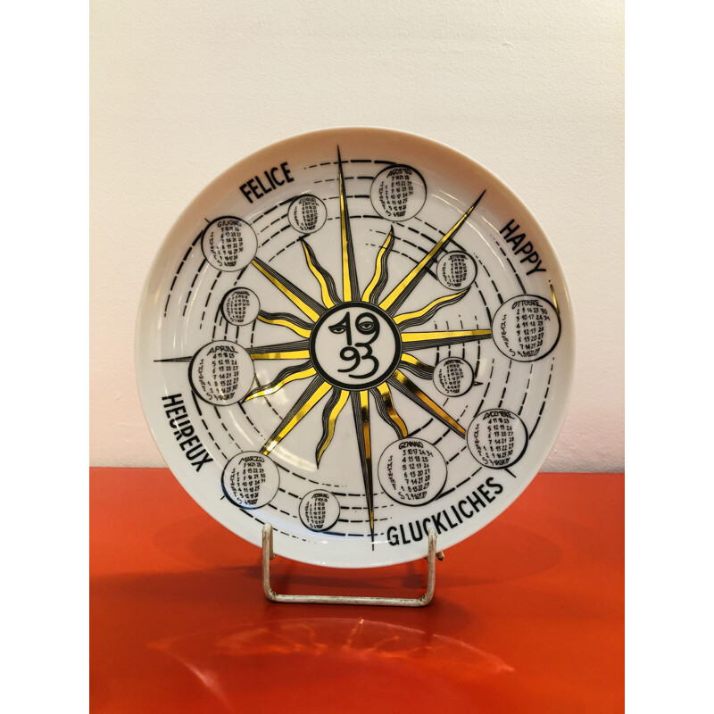 Assiette Calendrier vintage en Porcelaine Fornasetti 1993