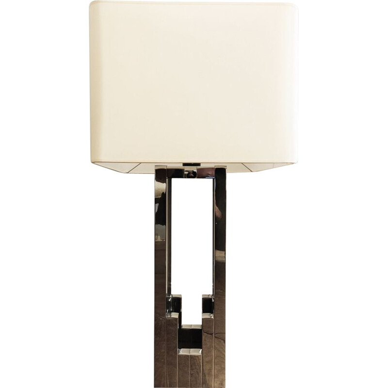 Vintage chromed metal lamp, 1970