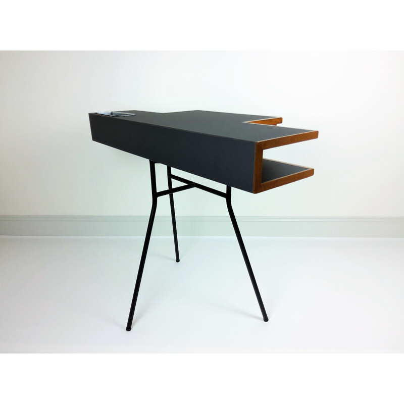 Vintage Console table wood and metal 1960