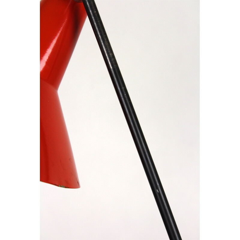 Vintage Black & Red Asymmetrical Table Lamp by Josef Hurka for Napako, 1960s