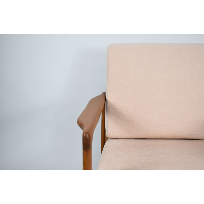 Vintage powder pink armchair by Z.Baczyk, Scandinavian 1960
