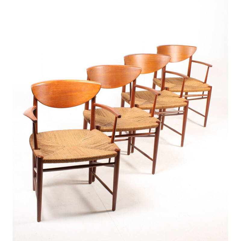 Set of four Scandinavian Søborg Furniture chairs in teak, P. HVIDT & O. MOLGAARD NIELSEN - 1950s