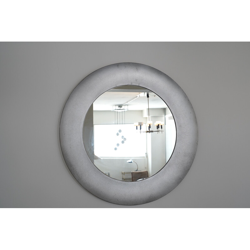 Miroir vintage rond par Lorenzo Burchiellaro, Italien 1970