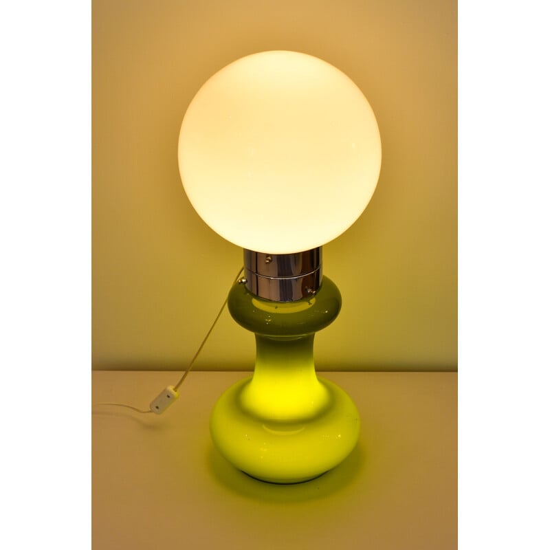 Lampe vintage Mezzo Birillo vert olive de Carlo Nason pour Mazzega