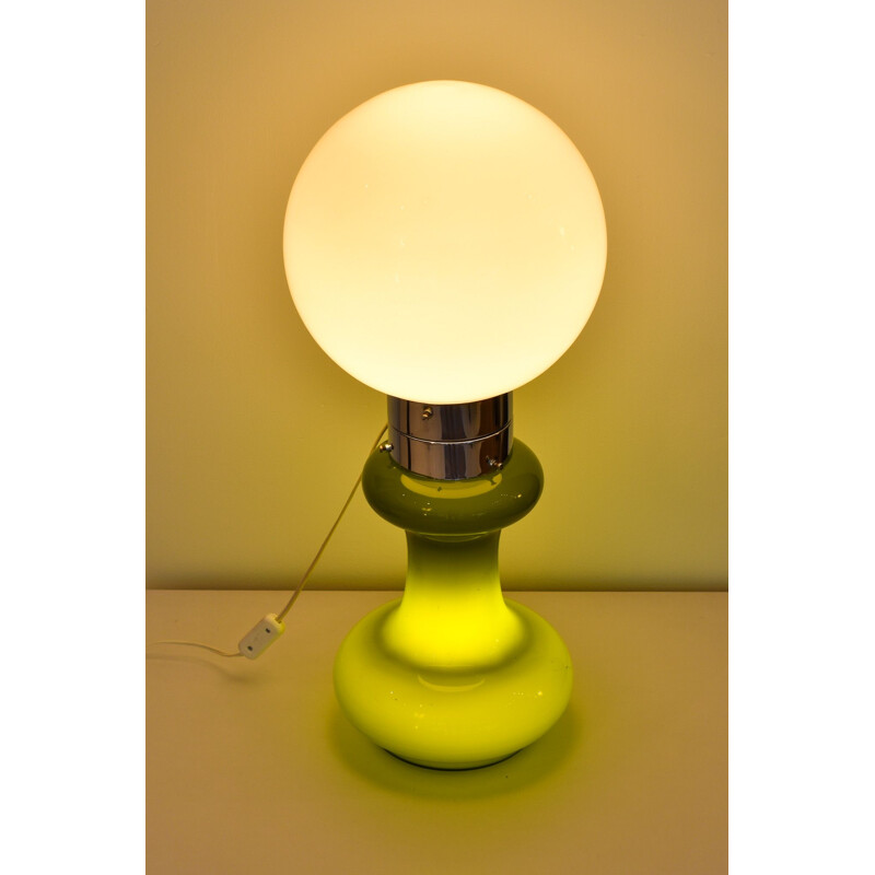 Vintage Mezzo Birillo olive green lamp by Carlo Nason for Mazzega