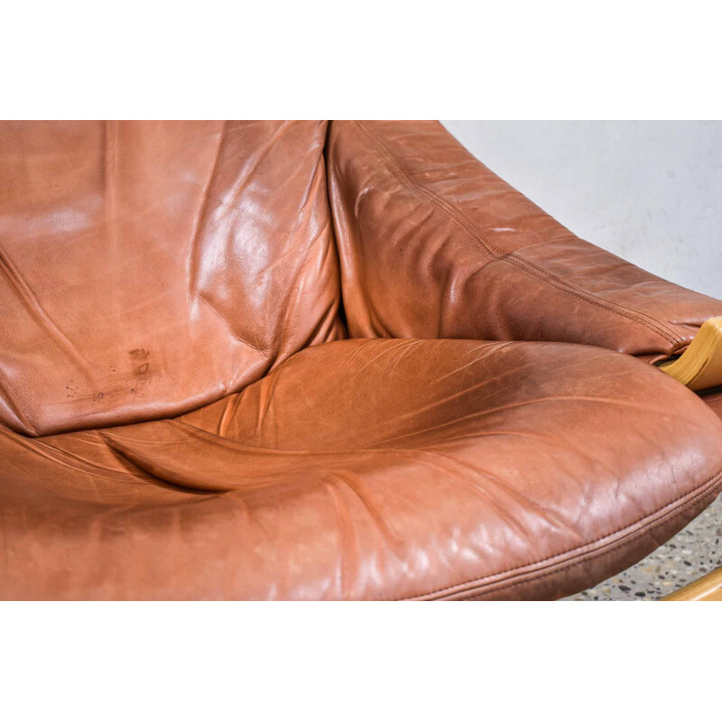 Vintage Kroken leather armchair by Ake Fribytter