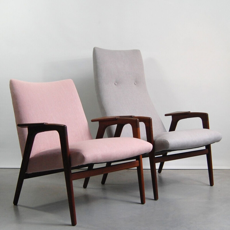 Paire de fauteuils vintage et repose pied, Yngve Ekström pour Pastoe, 1958