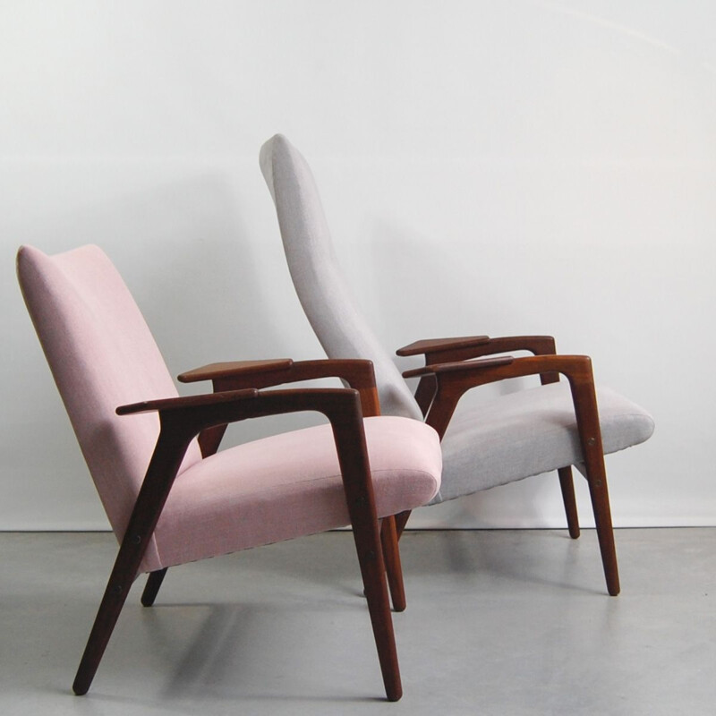 Paire de fauteuils vintage et repose pied, Yngve Ekström pour Pastoe, 1958