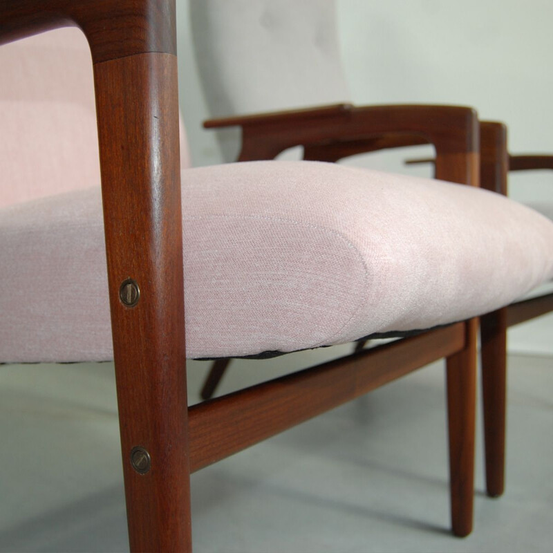 Pair of armchairs and footrest vintage Pastoe 1958