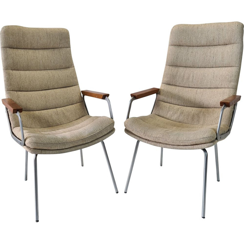 Pair of vintage armchairs with high backrests by Geoffrey Harcourt for Artifort, 1960s