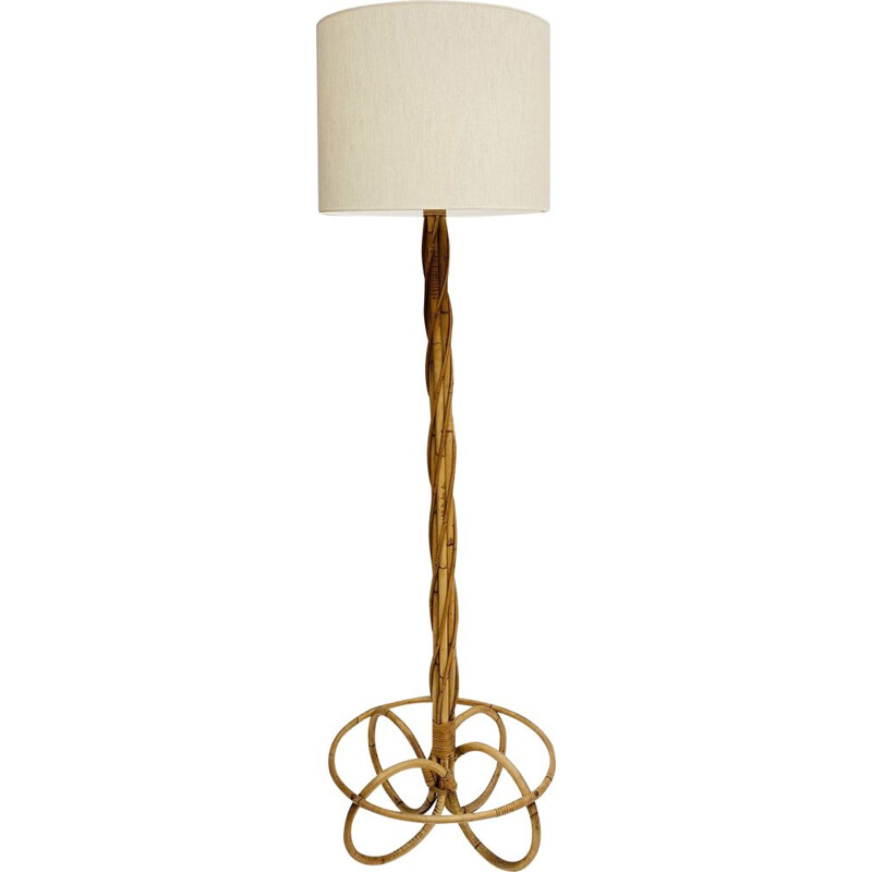 Lampe sur pied vintage en Bambou