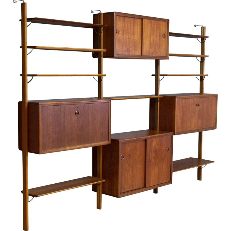 Vintage teak shelving system by William Watting for Fristho, Dutch 1960s