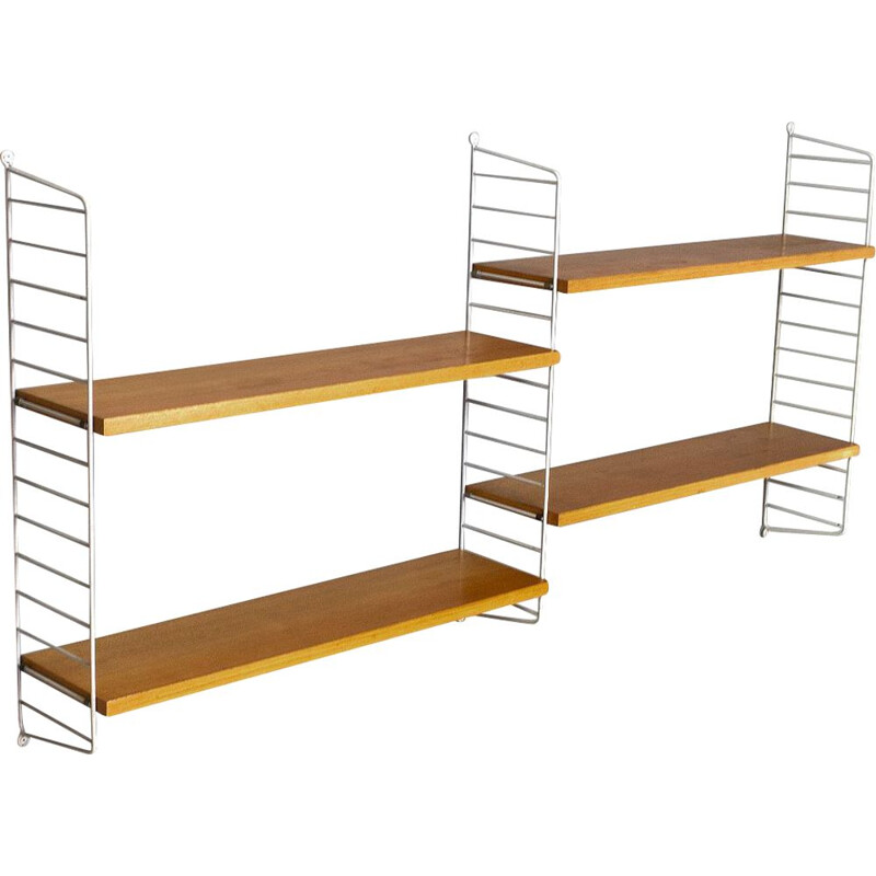 Vintage String Shelving unit in Birch, 1960s