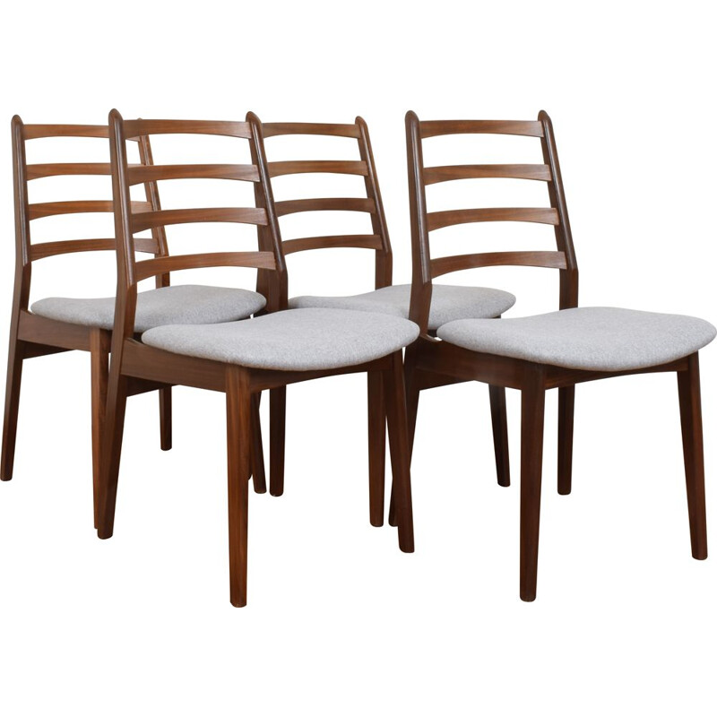 Set Of 4 Mid Century Teak Dining Chairs, Danish 1960s