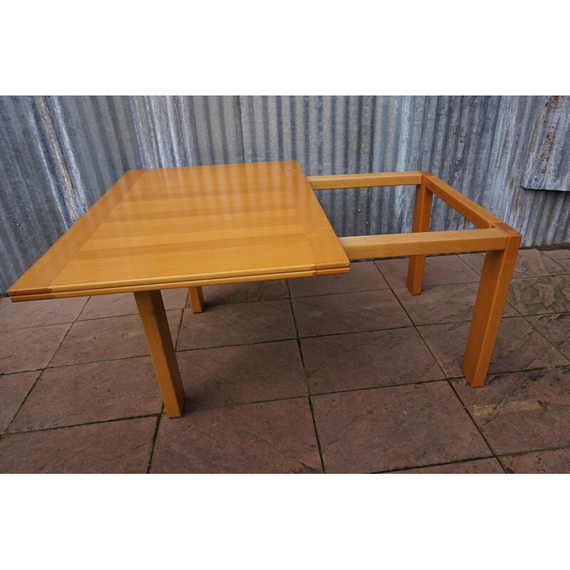 Vintage Ibisco Extendable Dining Table in Birch Wood Italian 1969