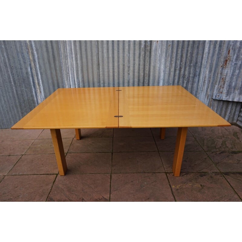 Vintage Ibisco Extendable Dining Table in Birch Wood Italian 1969