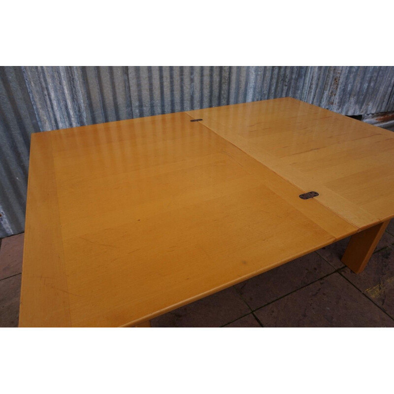 Vintage Ibisco Extendable Dining Table in Birch Wood Italian 1969