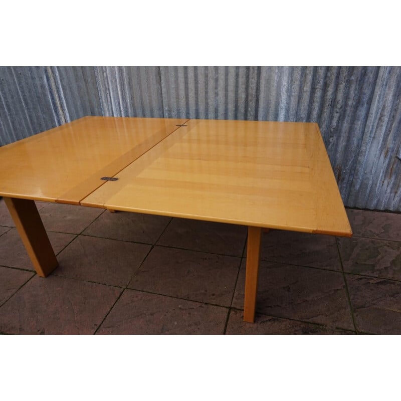 Vintage Ibisco Extendable Dining Table in Birch Wood Italian 1969