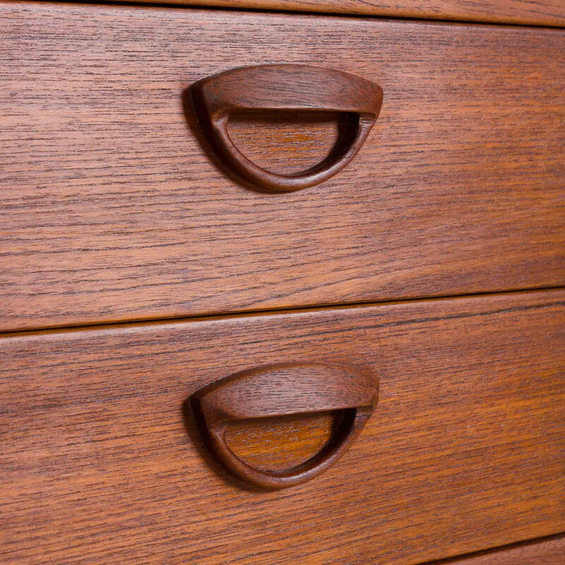 Vintage FM Mobler dresser wall unit with 2 shelves and entry chest of drawers in teak Kai Kristiansen