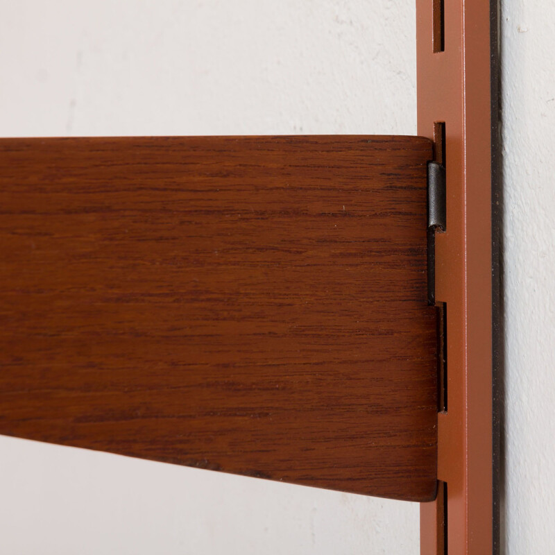 Vintage FM Mobler dresser wall unit with 2 shelves and entry chest of drawers in teak Kai Kristiansen