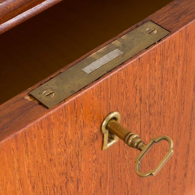 Vintage Teak dresser chest of drawers with curved front by Kai Kristiansen, Denmark, 1960s