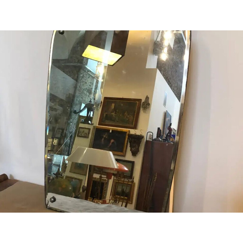 Mid-Century  Shaped Wall Mirror, Italian 1950