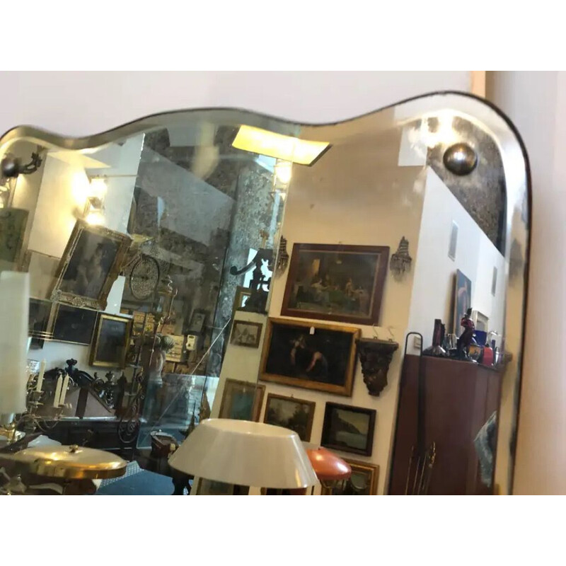 Mid-Century  Shaped Wall Mirror, Italian 1950