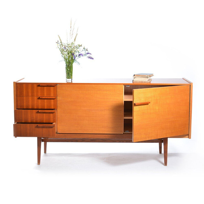 Midcentury Sideboard In Teak, Frantisek Mezulanik, Czechoslovakia 1960s