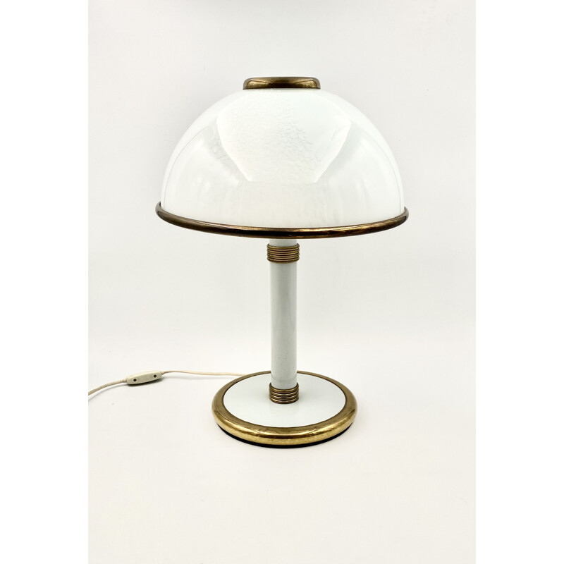 Lampe de table vintage F.Fabbian, champignon de Murano 1980