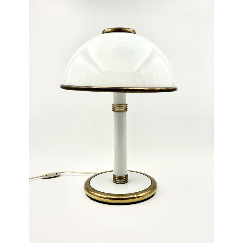 Lámpara de mesa vintage F.Fabbian, seta de Murano 1980