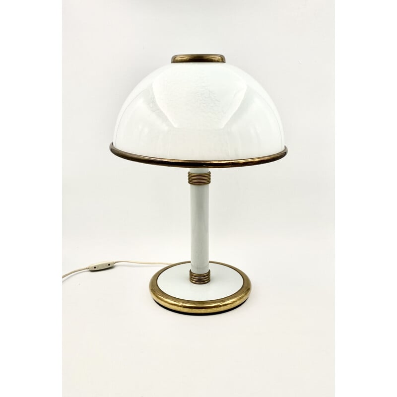 Lampe de table vintage F.Fabbian, champignon de Murano 1980