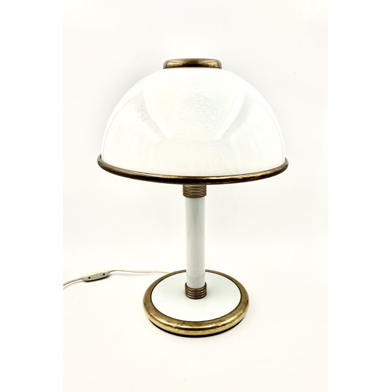 Lampe de table vintage F.Fabbian, champignon de Murano 1980