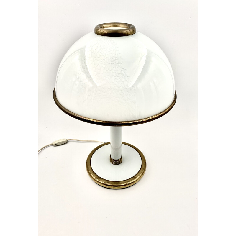 Lámpara de mesa vintage F.Fabbian, seta de Murano 1980