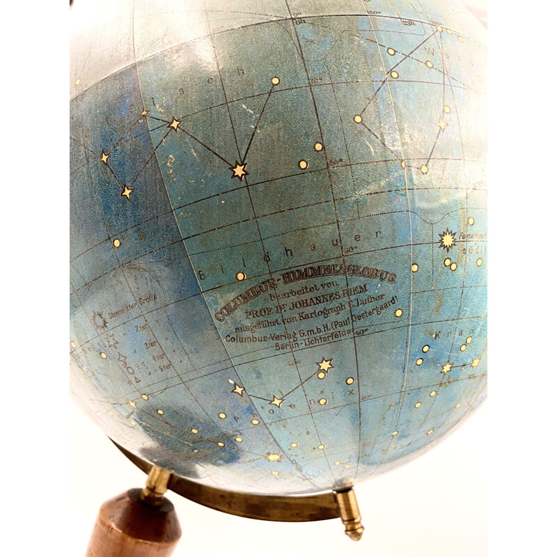 Vintage Celestial Globe, Prof. Johannes Riem, Columbus Verlag. Berlin 1930