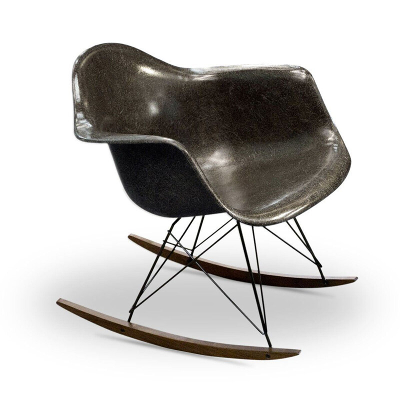 Vintage Rocking Chair Seal Brown de Charles & Ray Eames Herman Miller