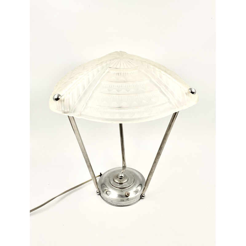 Vintage Table Lamp, NoverdyJean Noverdy Art Deco France 1930