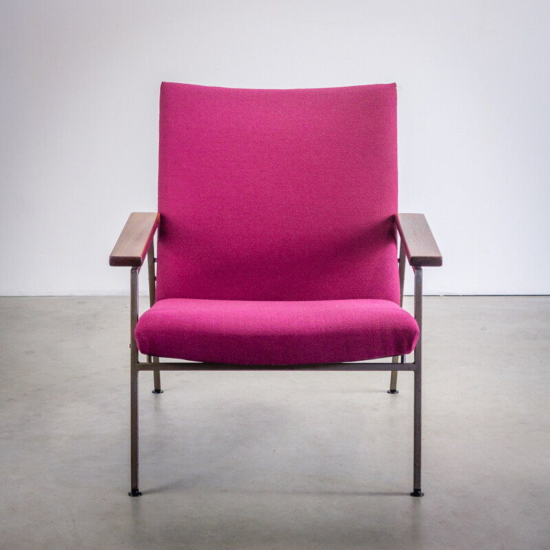 Mid-century Gelderland fuschia pink armchair, Rob PARRY - 1960s