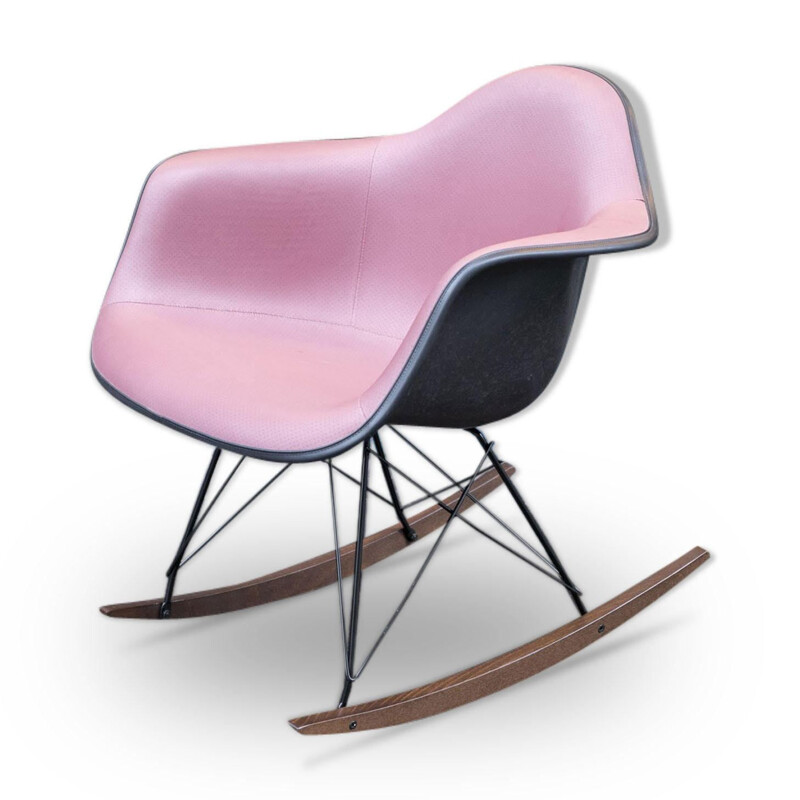 Rocking chair vintage RAR Black and Pink from Charles & Ray Eames Herman Miller